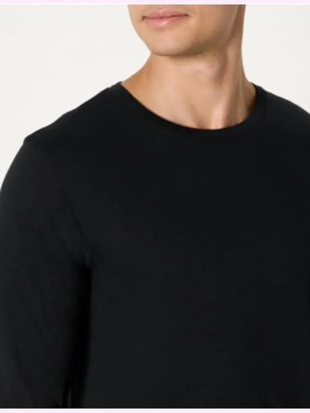 Men's Slim Fit Crewneck Undershirts 6 Pack Cotton Long Sleeve